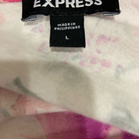 Express Floral Puff Sleeve Top with Tie Back - Picture 8 of 8